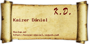 Kaizer Dániel névjegykártya